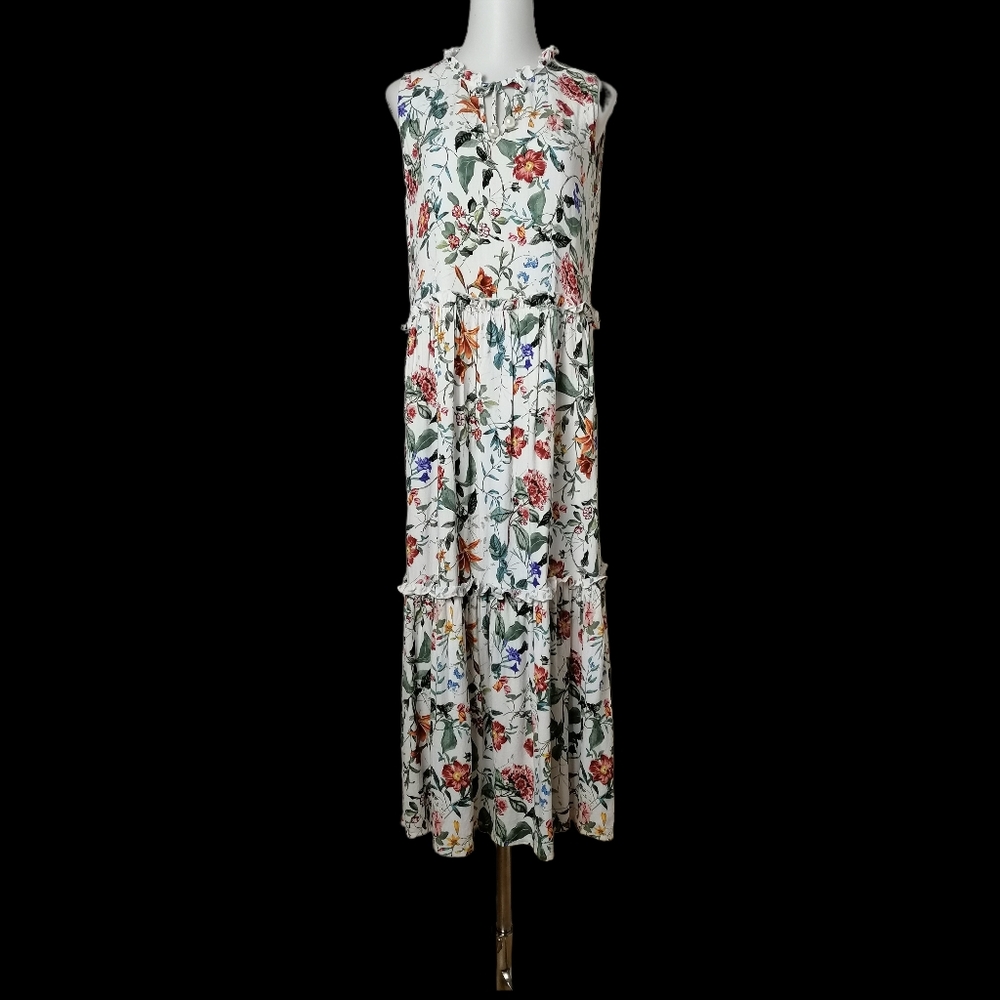 🍡 L, vintage floral print sleeveless maxi dress by .object